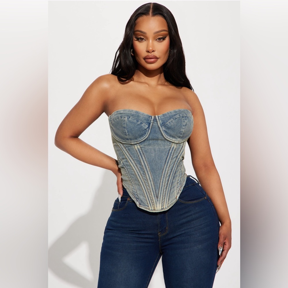 DENIM CORSET TOP